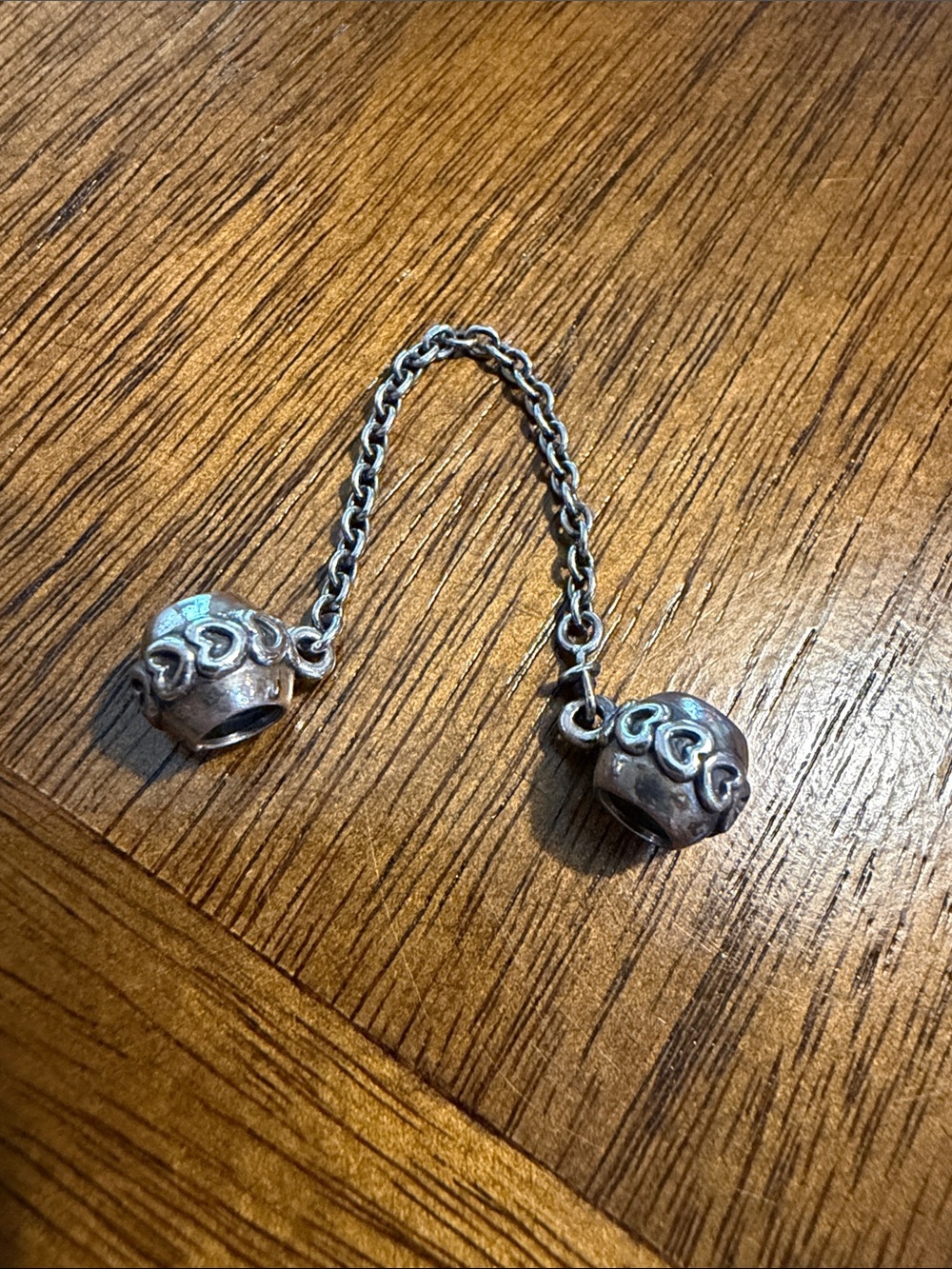 Pandora Silver Heart Bead Safety Chain